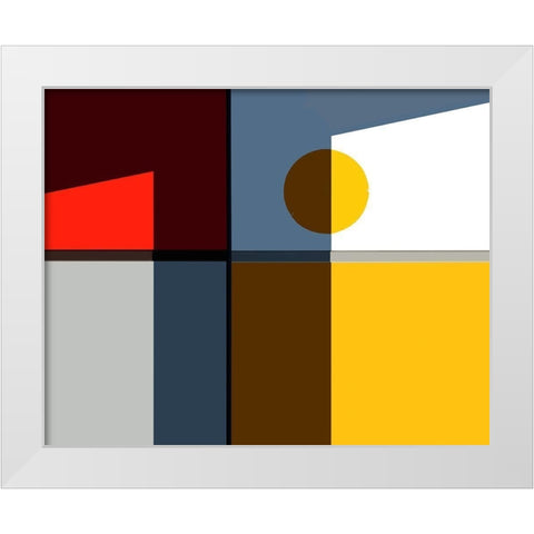 Quadrants White Modern Wood Framed Art Print by Liu, Cindy