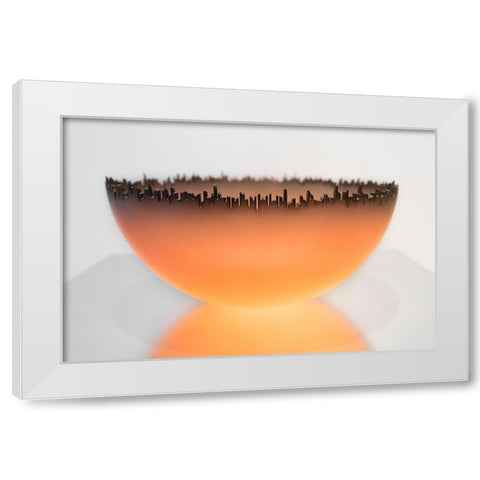 Bowl White Modern Wood Framed Art Print by Ning, Aidong