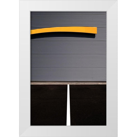 Yellow line White Modern Wood Framed Art Print by Endermann, Rolf