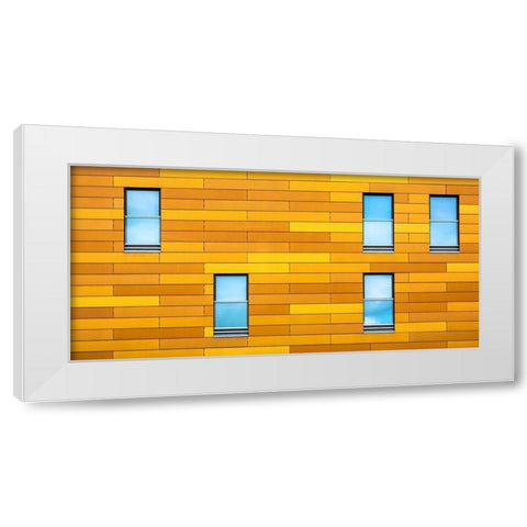 Missing symmetry White Modern Wood Framed Art Print by Joosten, Lus