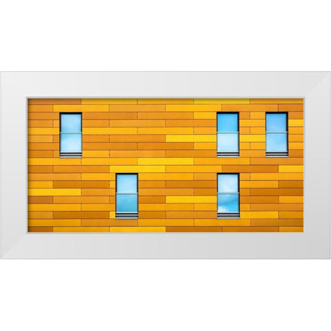 Missing symmetry White Modern Wood Framed Art Print by Joosten, Lus