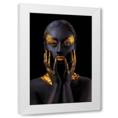 Black Swan White Modern Wood Framed Art Print by Jarca, Ionut