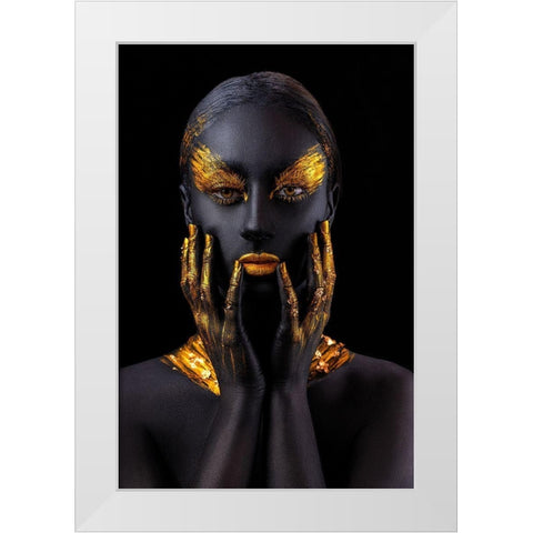 Black Swan White Modern Wood Framed Art Print by Jarca, Ionut