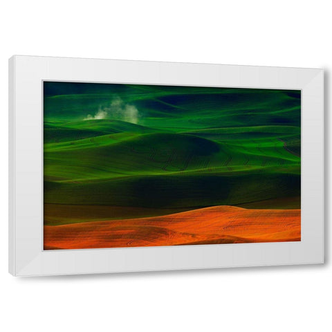Morning in Palouse White Modern Wood Framed Art Print by Chang, Phillip