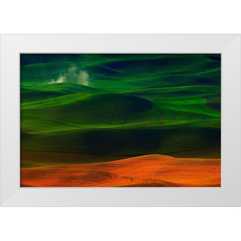 Morning in Palouse White Modern Wood Framed Art Print by Chang, Phillip