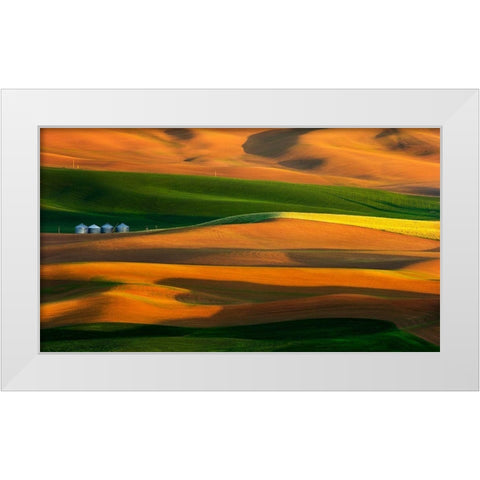 The colorful land White Modern Wood Framed Art Print by Chang, Phillip