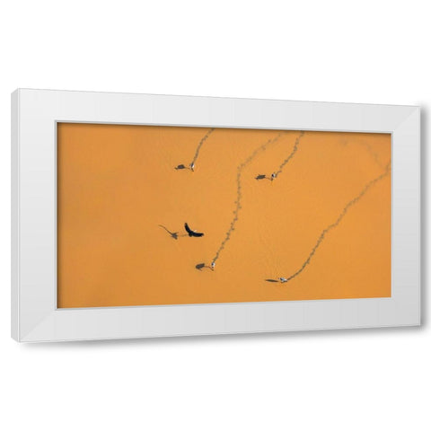 Walking on water White Modern Wood Framed Art Print by Chang, Phillip