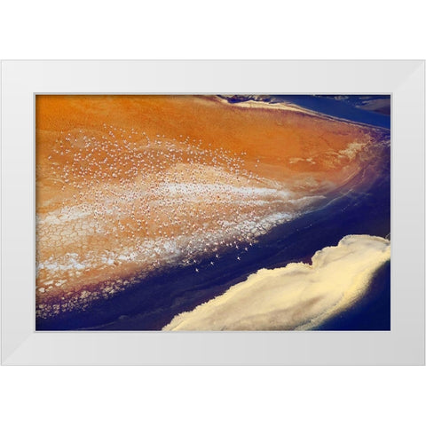 The lake and bird White Modern Wood Framed Art Print by Chang, Phillip