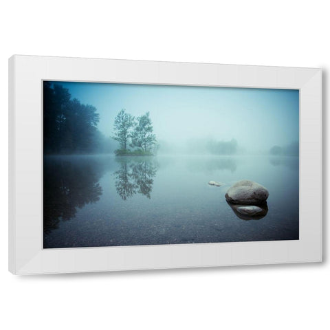 Laguna Morning White Modern Wood Framed Art Print by Adamec, Robert