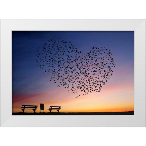 Love is in the air White Modern Wood Framed Art Print by Annemieke