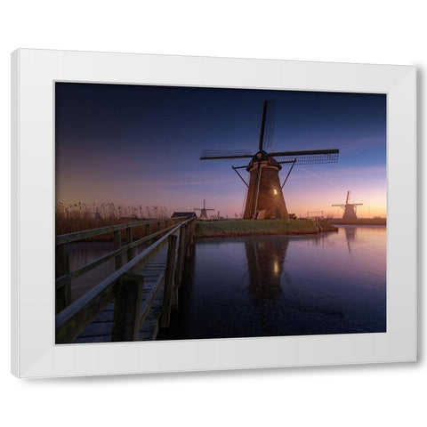 Kinderdijk 2 White Modern Wood Framed Art Print by Pablo de, Juan