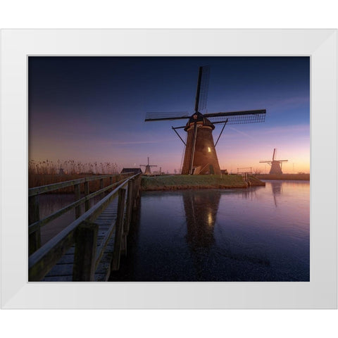 Kinderdijk 2 White Modern Wood Framed Art Print by Pablo de, Juan