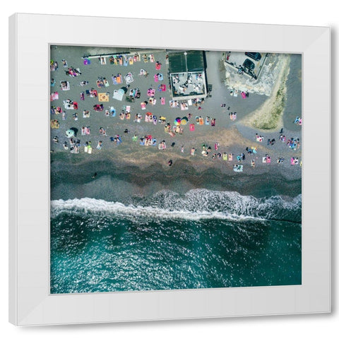 Under the heat White Modern Wood Framed Art Print by Chengzhou, Zhou