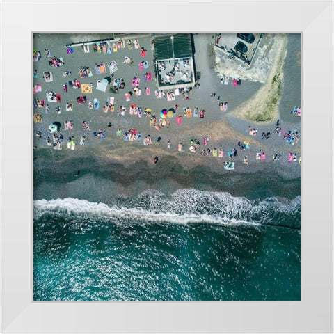 Under the heat White Modern Wood Framed Art Print by Chengzhou, Zhou