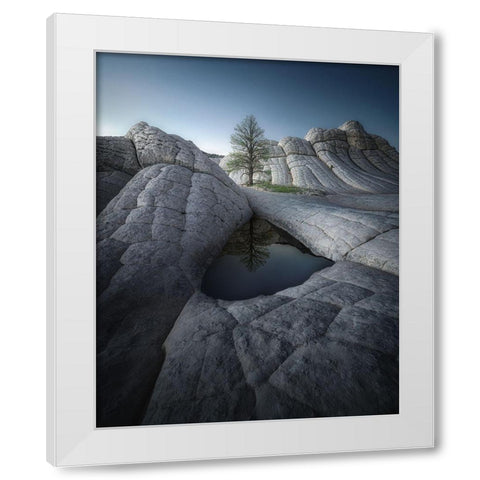 The Moon on Earth White Modern Wood Framed Art Print by Gamito, Clara