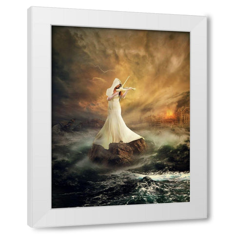 rhythm of the storms White Modern Wood Framed Art Print by Juniawan, Rooswandy