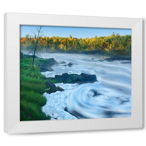 St Louis River-Jay Cooke State Park ,Minnesota. White Modern Wood Framed Art Print by Fitzharris, Tim