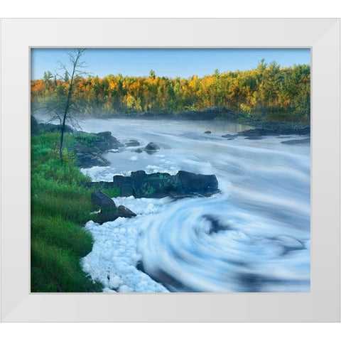 St Louis River-Jay Cooke State Park ,Minnesota. White Modern Wood Framed Art Print by Fitzharris, Tim