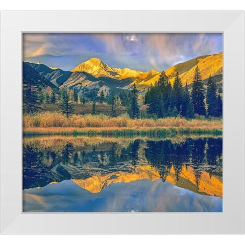 Haystack Mountain-Maroon Bells-Snowmass Wilderness near Aspen-Colorado White Modern Wood Framed Art Print by Fitzharris, Tim