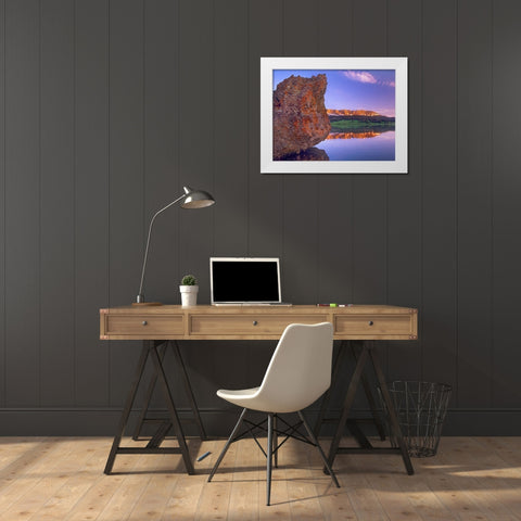 Breccia Cliffs and Brooks Lake-Wyoming White Modern Wood Framed Art Print by Fitzharris, Tim