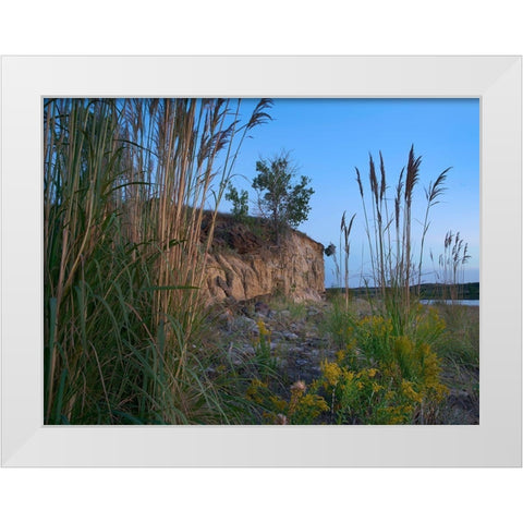 Bluff on Wilson Lake-Kansas White Modern Wood Framed Art Print by Fitzharris, Tim