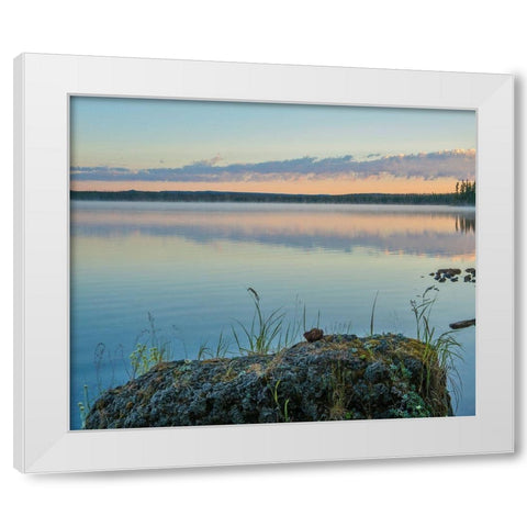 Yellowstone Lake-Yellowstone National Park-Wyoming-USA White Modern Wood Framed Art Print by Fitzharris, Tim