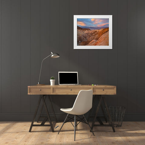 Zabriskie Point-Death Valley National Park-California-USA White Modern Wood Framed Art Print by Fitzharris, Tim