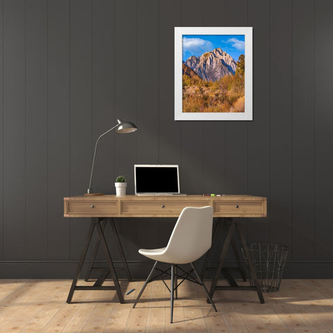 Lone Pine Peak from Tuttle Creek-Sierra Nevada-California-USA White Modern Wood Framed Art Print by Fitzharris, Tim