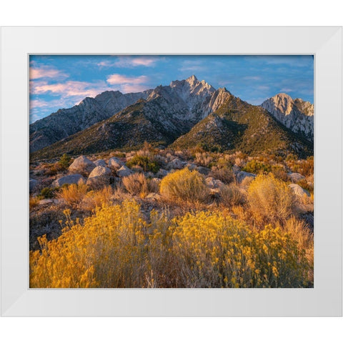 Lone Pine Peak-Eastern Sierra-California-USA White Modern Wood Framed Art Print by Fitzharris, Tim