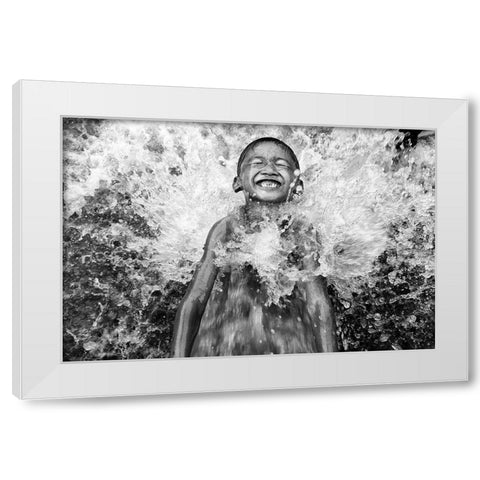 feel the awesome river water White Modern Wood Framed Art Print by Perwiranegara, Bayu