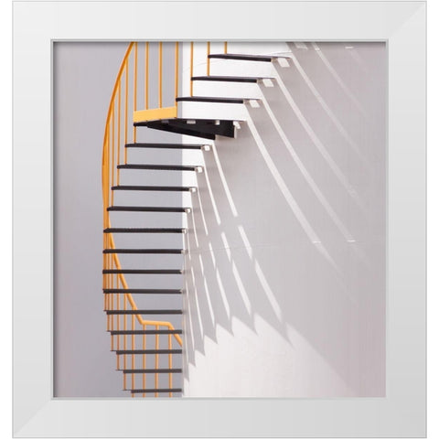 Yellow Staircase White Modern Wood Framed Art Print by Hammer, Jacqueline