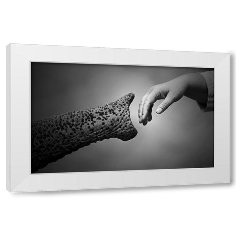 WALKING TOGETHER White Modern Wood Framed Art Print by Wenner-Braun, Antje