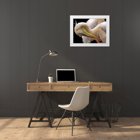 Toileting... White Modern Wood Framed Art Print by Dufour, Thierry