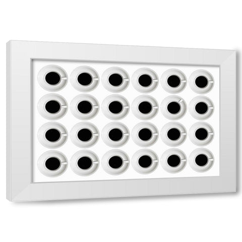 Cups White Modern Wood Framed Art Print by Eisele, Stefan