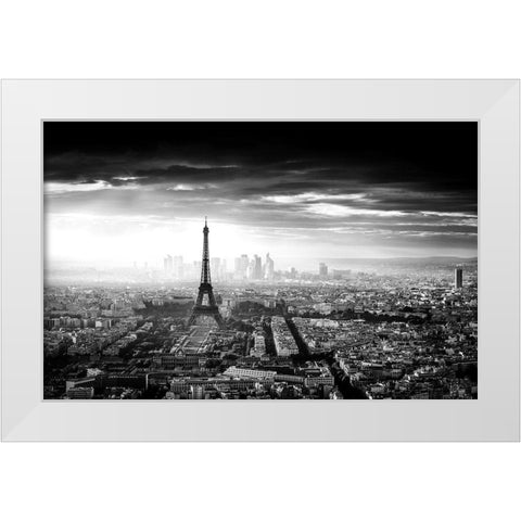 Paris White Modern Wood Framed Art Print by Marx, Jaco