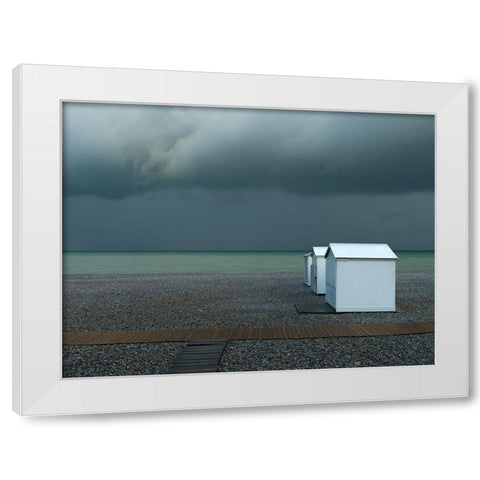 Beachhouses White Modern Wood Framed Art Print by Wehrmann, Elisabeth