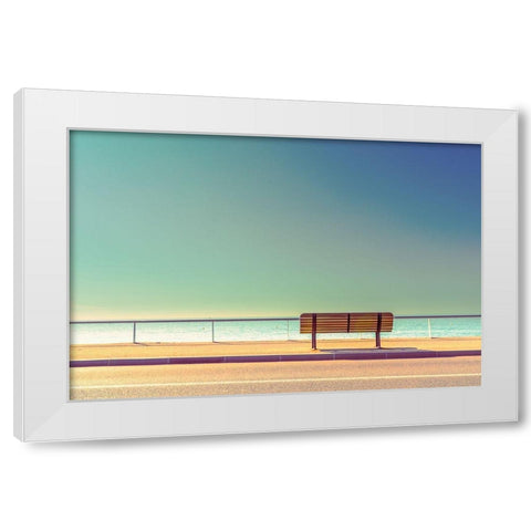 The Bench White Modern Wood Framed Art Print by Bratkovic, Arnaud