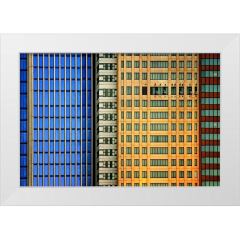 Windows on the City White Modern Wood Framed Art Print by Guillemot, Mathilde