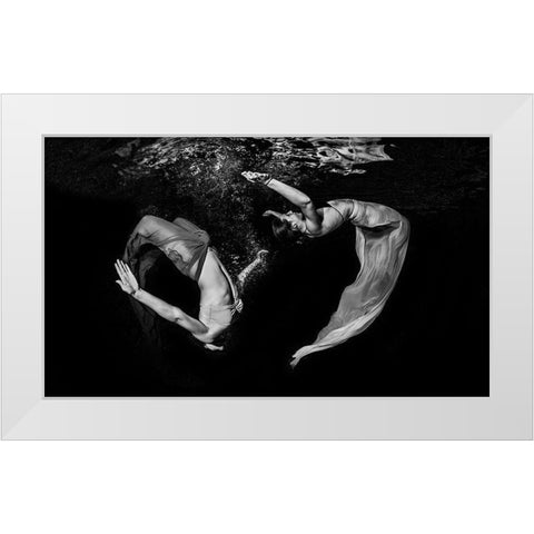 Grace Underwater White Modern Wood Framed Art Print by Kiefer, Ken