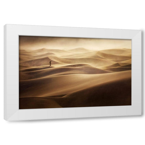 Alone White Modern Wood Framed Art Print by Vecernik, Mirko