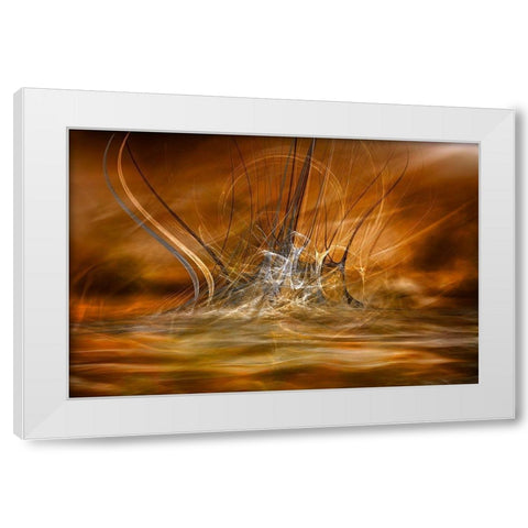 The rising White Modern Wood Framed Art Print by Marthinussen, Willy