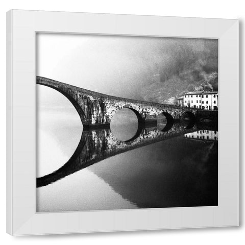 devils bridge White Modern Wood Framed Art Print by Maffei, Franco