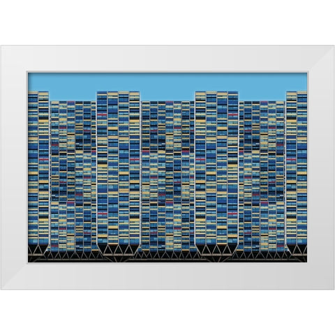 Big bigger biggest White Modern Wood Framed Art Print by Van Maastricht, Henk
