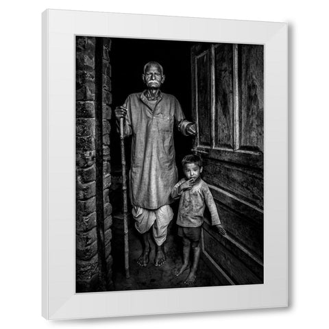 With Grandfather White Modern Wood Framed Art Print by Dhahi, Saeed