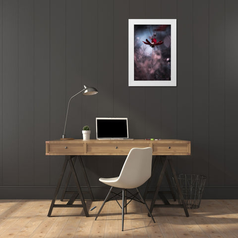 Tenue de soiree White Modern Wood Framed Art Print by Bravin, Fabien