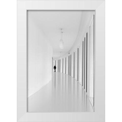 Black strips White Modern Wood Framed Art Print by Castro, Joao