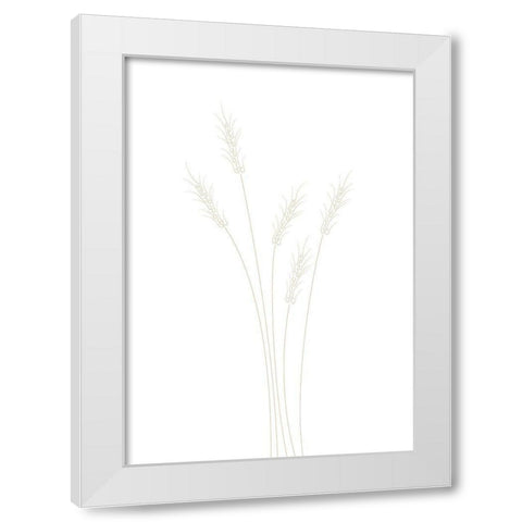 Wheat Grass White Modern Wood Framed Art Print by Artographie Studio