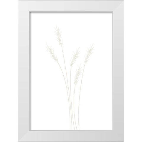 Wheat Grass White Modern Wood Framed Art Print by Artographie Studio