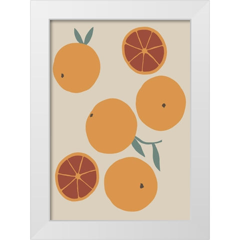 Blood Orange White Modern Wood Framed Art Print by Artographie Studio