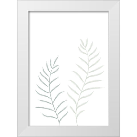 Pale Plants White Modern Wood Framed Art Print by Artographie Studio